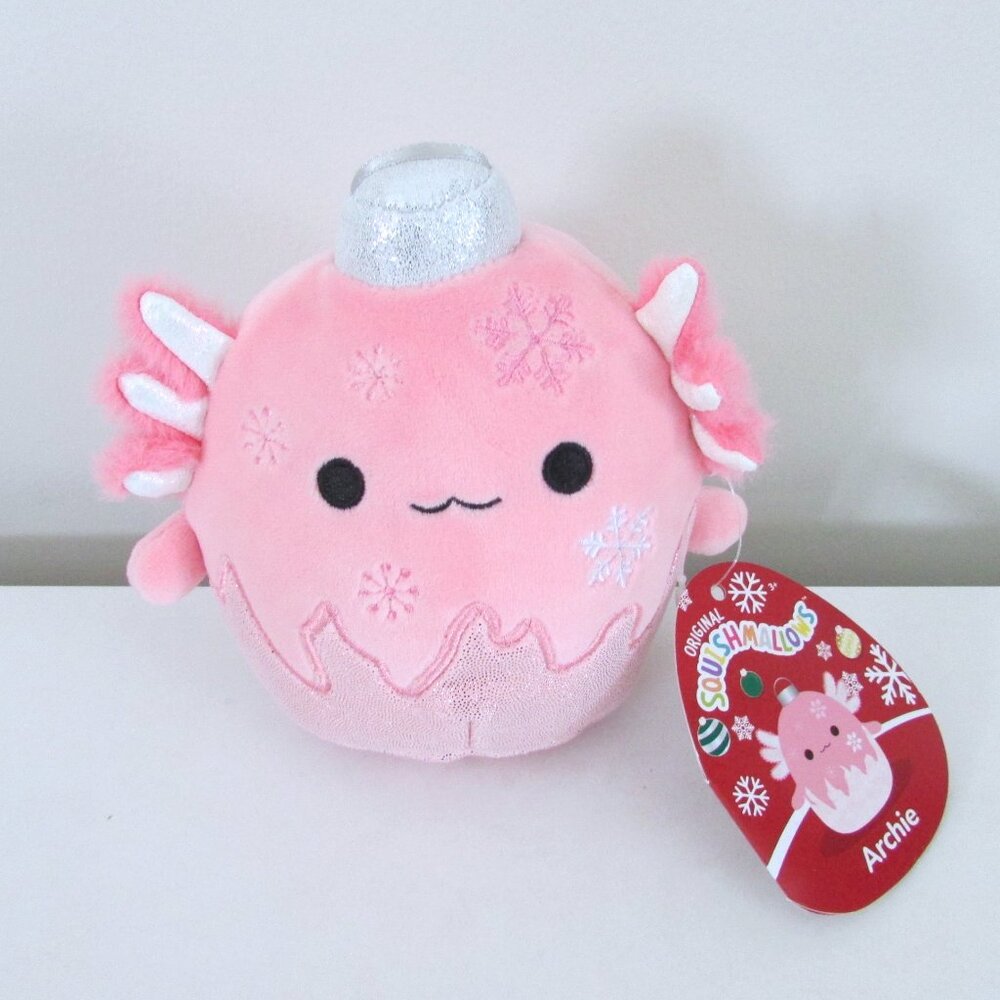 NEW Squishmallows 5" Pink Axolotl Holiday Ornmaent "Archie"